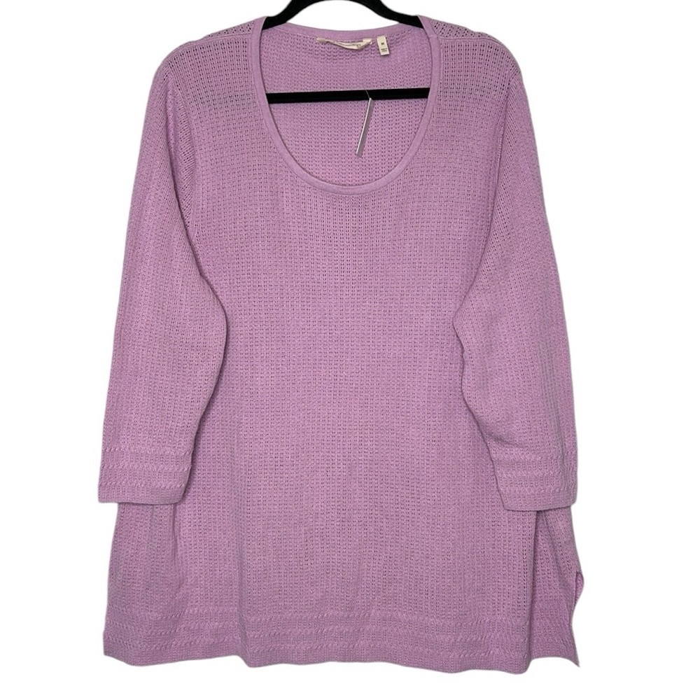 NWT Soft Surroundings Pointelle Knit Silk Blend Sweater Size 3X